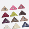 Sewing Accessories Wholesale Triangle Vintage Colorful 2 Holes Pu Leather Button For Clothing