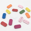 Custom Logo Handmade Rectangle 2 Hole Sewing Craft Colorful DIY Plate Wood Buttons Label Tag