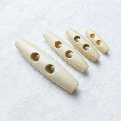 Custom Big Sewing Olive Coat 2 Holes Natural Wooden Toggle Coat Buttons