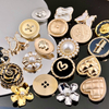 Factory Wholesale Luxury Fashion Metal Shank Button with Pearl Rhinestone Decorative for Clothing