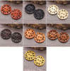 Spot Laser Hollow Vintage 2 Holes Round Natural Wooden Button for Clothing