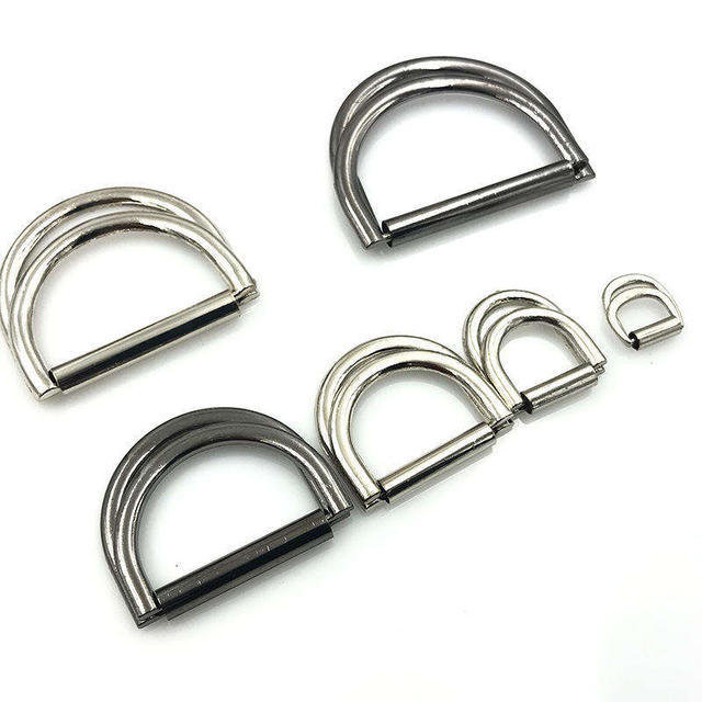 Custom Silver Handbag Alloy Customized Double D Ring Metal Buckles