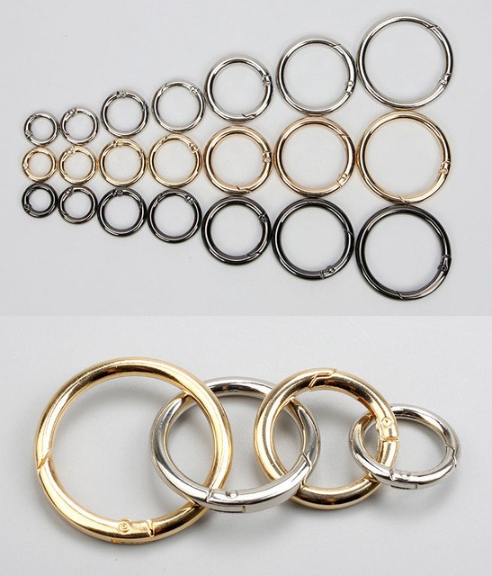 Hardware Accessories Wholesale Open Zinc Alloy Round Metal Spring O Ring Buckle for Bags