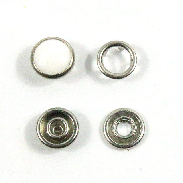 Custom 4 Parts Pearl Resin Shirt Metal Prong Snap Buttons for Baby Clothes