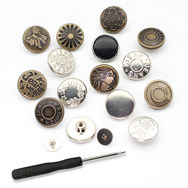 Customized Wholesale Removable Screw Back Jeans Buttons Metal Button for Jeans