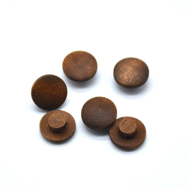 11.5mm Handmade Round Natural Wooden Shank Vintage Shirt Button