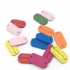 Custom Logo Handmade Rectangle 2 Hole Sewing Craft Colorful DIY Plate Wood Buttons Label Tag
