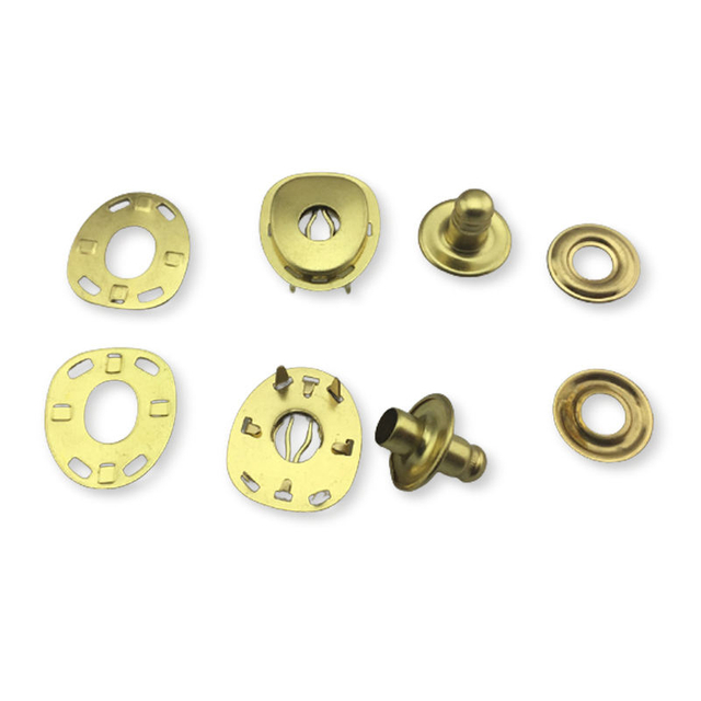 Oval Spring Lift Dot Fastener Brass Turtle Heart Hidden Plating Metal Snap Button