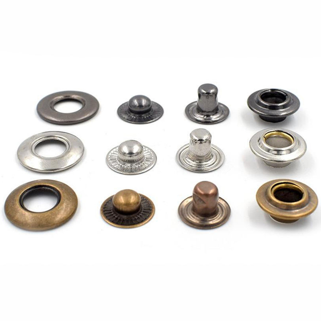 Snap Fasteners Press Four Parts Metal Brass Ring Snap Button