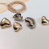 In Stock Wholesale Shiny Silver Gold Heart Shape Sewing Metal Shank Button for Clothing
