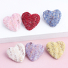 15mm 18mm 20mm 25mm Heart Shape Colorful Fabric Covered Shank Button For Clothing