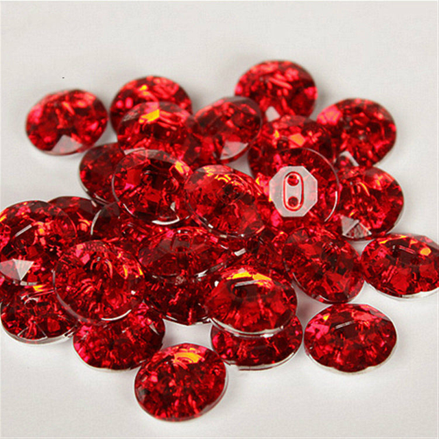 Custom Clothes Decoration Round Acrylic Flat Back Rhinestone Crystal Diamond Shirt Button
