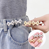 Jean Accessories Bow Shape Adjustable Metal Shank Button for Loose Jeans