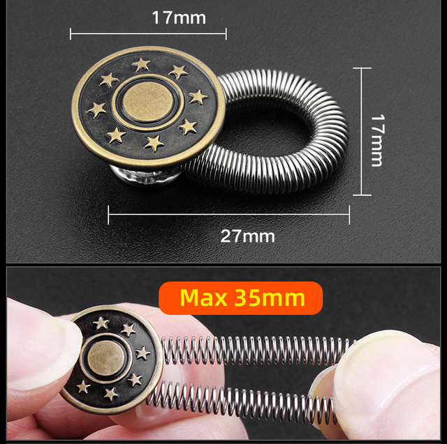 Wholesale Retractable Elastic Metal Adjustable Pant Jeans Button Extender 