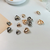 In Stock Wholesale Shiny Silver Gold Heart Shape Sewing Metal Shank Button for Clothing