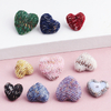 15mm 18mm 20mm 25mm Heart Shape Colorful Fabric Covered Shank Button For Clothing