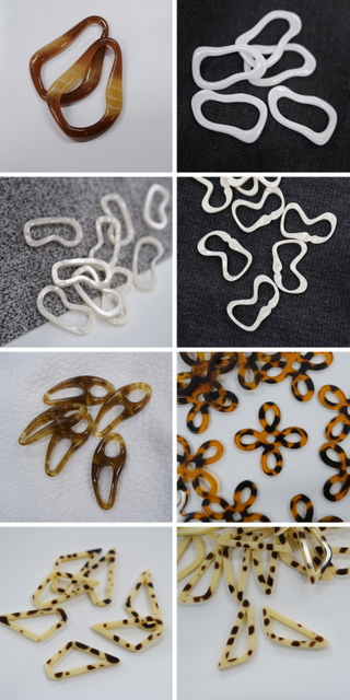 Customizable Pattern Color Irregular Shape Resin Ring Buckle for Bikini Swimwear Cap Garment Scarf