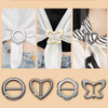 Multi-functional Round Heart Flower Shape Simple Fashion Style Metal Decorative Buckle for Clothing and Scarf