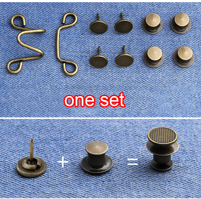 Nail Free Detachable Adjustable Waist Extenders Hook and Bar for Pants