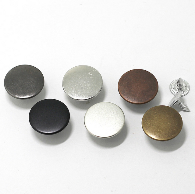 Custom Brand Flat Blank Metal Studs Shank Brass Button for Mens Jeans