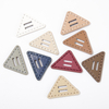 Sewing Accessories Wholesale Triangle Vintage Colorful 2 Holes Pu Leather Button For Clothing