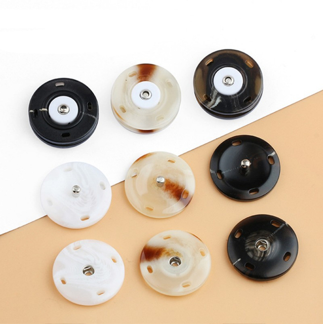 Factory Wholesale 2 Parts Resin Round Snap Fastener Sew on Plastic Snap Button for Clothing