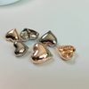 In Stock Wholesale Shiny Silver Gold Heart Shape Sewing Metal Shank Button for Clothing