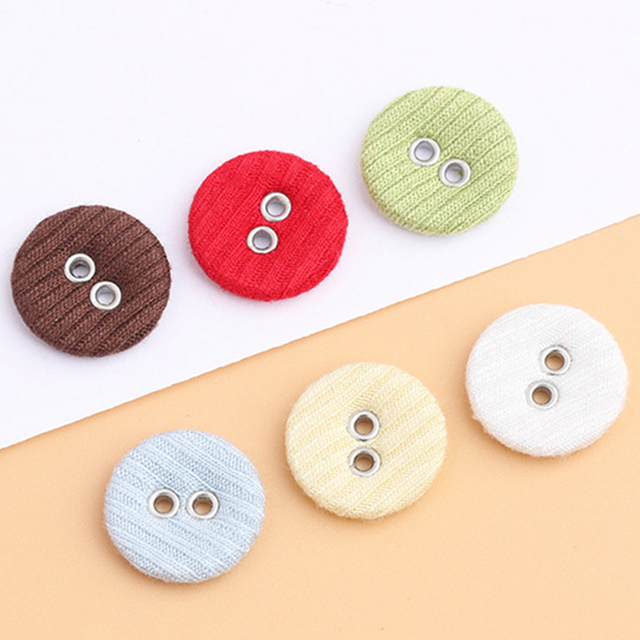 Custom Color Fancy 2 Holes Colorful Fabric Cover Button for Garment