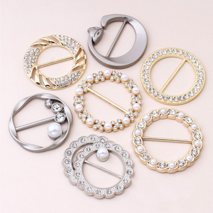 Fashion Accessories Durable Metal Decorative Buckle for Clothing Scarf with Rhinestone