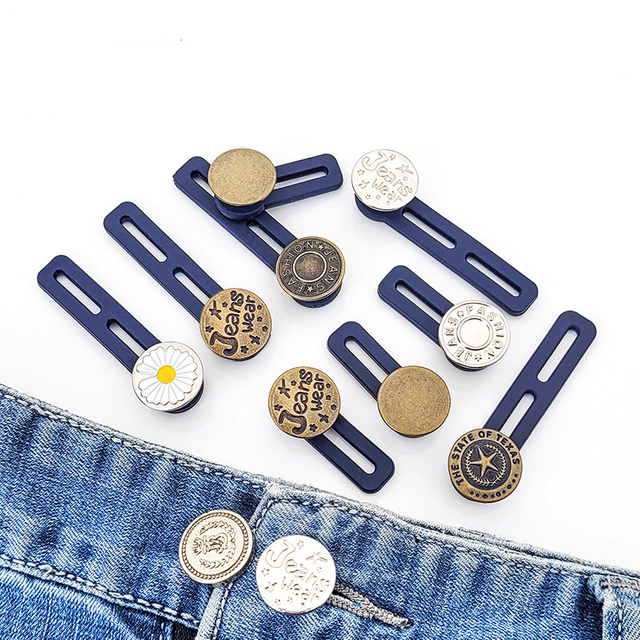 Pant Accessories Length 54mm Elastic Jeans Extend No Sew Buttons Extender