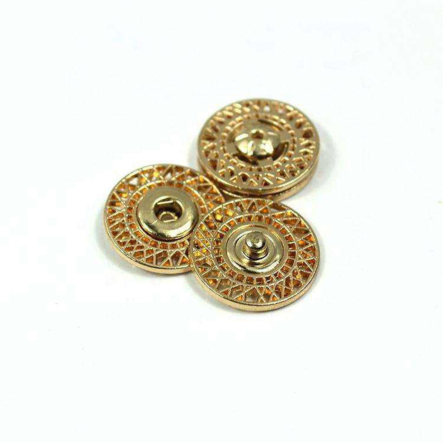 22mm Gold Zinc Alloy Metal 2 Part Sew-on Hollow Snap Fastener Button