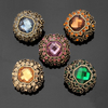 Custom 16mm 22mm Zinc Alloy Crystal Square Rhinestones Metal Buttons for Clothing