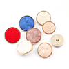 High Quality Round Golden Edge Colorful Metal Zinc Alloy Resin Shank Button for Women