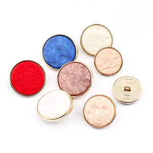 High Quality Round Golden Edge Colorful Metal Zinc Alloy Resin Shank Button for Women