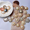 Factory Wholesale Luxury Fashion Metal Shank Button with Pearl Rhinestone Decorative for Clothing