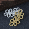In Stock Gold SilverTraditional Pankou Handmade Chinese Frog Knot Button for Garment and Gift Box