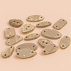 Custom Logo Shape Eco-Friendly Coconut Clothing Garment Tag 2 Holes Beige Natural Coconut Button Badge for Decoration