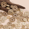 New Fashion Custom Design Eco-Friendly Bleached Color 2 Holes Beige Natural Coconut Shell Button for Sale