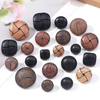 Factory Wholesale Eco Friendly Retro Natural Wooden Shank Button for Clothing with Metal Back