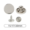 Zinc Alloy Jeans Button Movable Bottom 15mm 17mm 20mm Plain Round Denim Buttons
