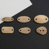 Custom Logo Shape Eco-Friendly Coconut Clothing Garment Tag 2 Holes Beige Natural Coconut Button Badge for Decoration