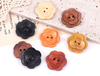 Wholesale Laser Engraved Hollow Out Eco Friendly Natural 2 Holes Wood Button for Clothes