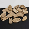 Custom Logo Shape Eco-Friendly Coconut Clothing Garment Tag 2 Holes Beige Natural Coconut Button Badge for Decoration