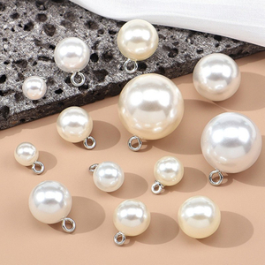 Custom Color Simple Style Faux Pearl Effect Dome Shape Plastic Pearl Shank Buttons for Decorative