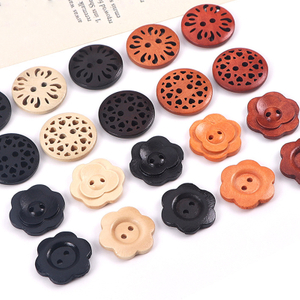 Wholesale Laser Engraved Hollow Out Eco Friendly Natural 2 Holes Wood Button for Clothes