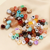 Colorful Acrylic Beads Plastic Barrel Beads Large Hole Rondelle Loose Beads for Garment Swimwear Decoration