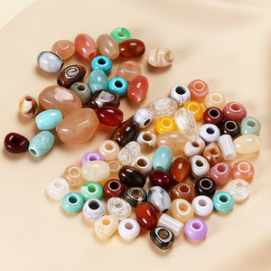 Colorful Acrylic Beads Plastic Barrel Beads Large Hole Rondelle Loose Beads for Garment Swimwear Decoration