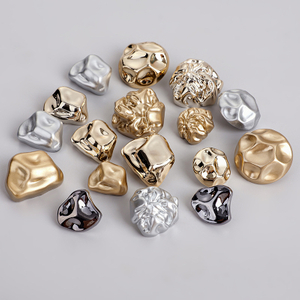 In Stock Cheap Durable Plating Shiny Golden Silver Irregular Shape Plastic ABS Shank Button for Coat Sweater