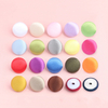 10mm 11mm 12.5mm 15mm Satin Colorful Round Fabric Covered Button with Plastic Back