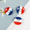Colorful Stripe Resin Buttons, 4‑Hole Round Candy Color Decorative Buttons for Shirts & School Uniform